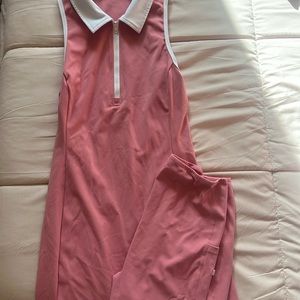 Halara Color Block Collar Zipper Sleeveless 2-Piece Mini Golf Active Dress